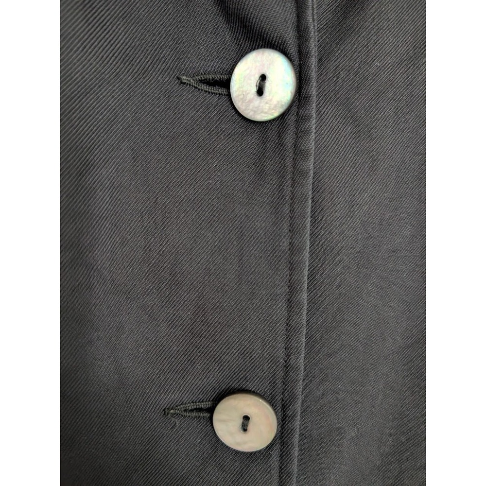 Vintage Black 100% Silk Blazer 90s Minimalist Fluid Classic Work CBK Timeless - Picture 4 of 8